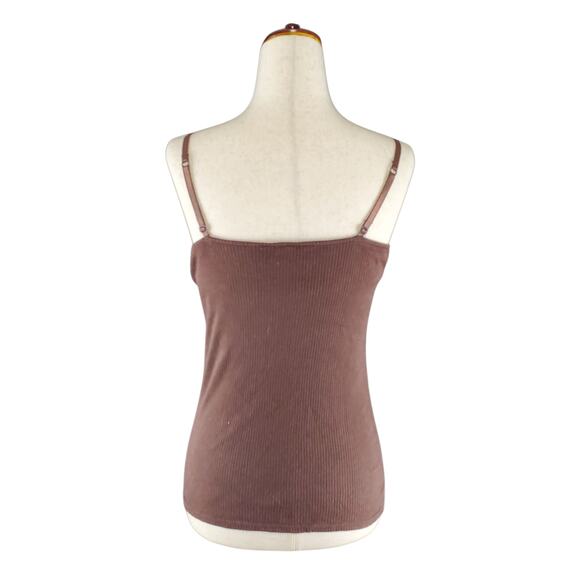 Y2k Limited Too Sequin Top Ribbed Brown Spaghetti Strap Tank Top - Small - Picture 5 of 8